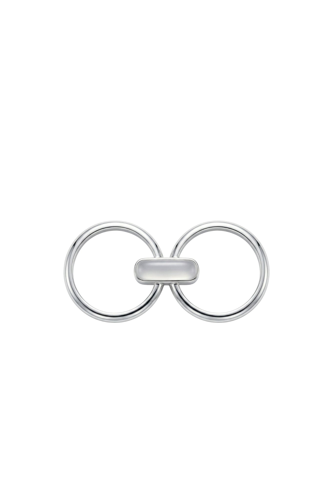 seree Bridge — Duo Bar Ring in White Hanbai Jade