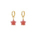 seree - Harvest — Jade Stone Charm Earrings in Star-Pink