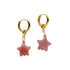 Harvest — Jade Stone Charm Earrings in Star-Pink
