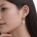 Harvest — Jade Stone Charm Earrings in Star-White