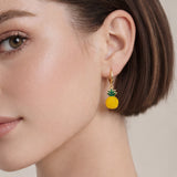 Harvest — Jade Stone Charm Earrings in Pineapple