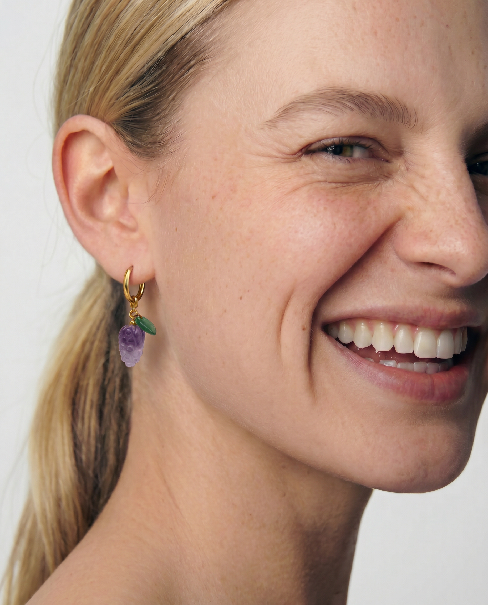 seree - Harvest — Jade Stone Charm Earrings in Grape