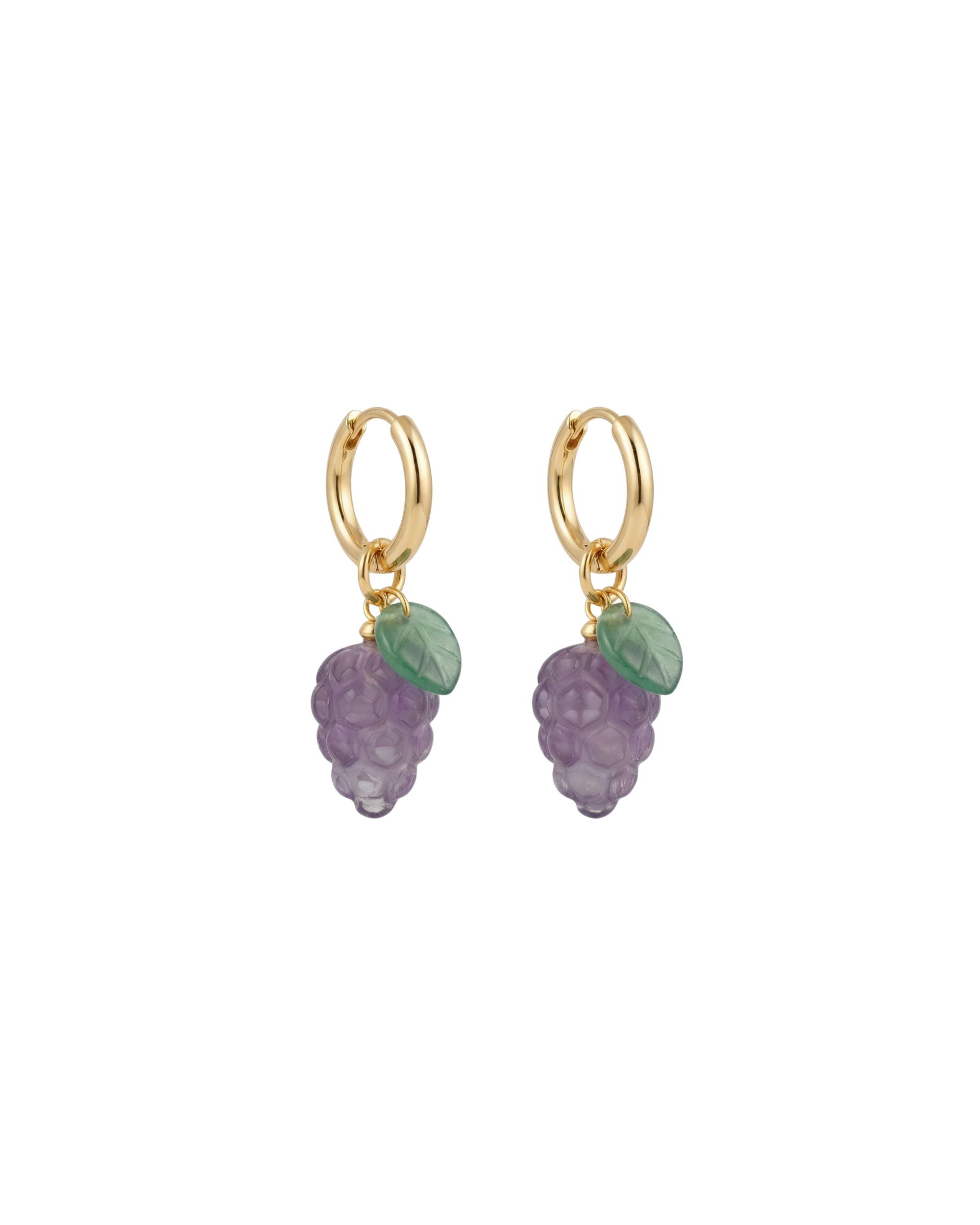 seree - Harvest — Jade Stone Charm Earrings in Grape