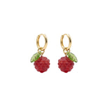 seree - Harvest — Jade Stone Charm Earrings in Raspberry