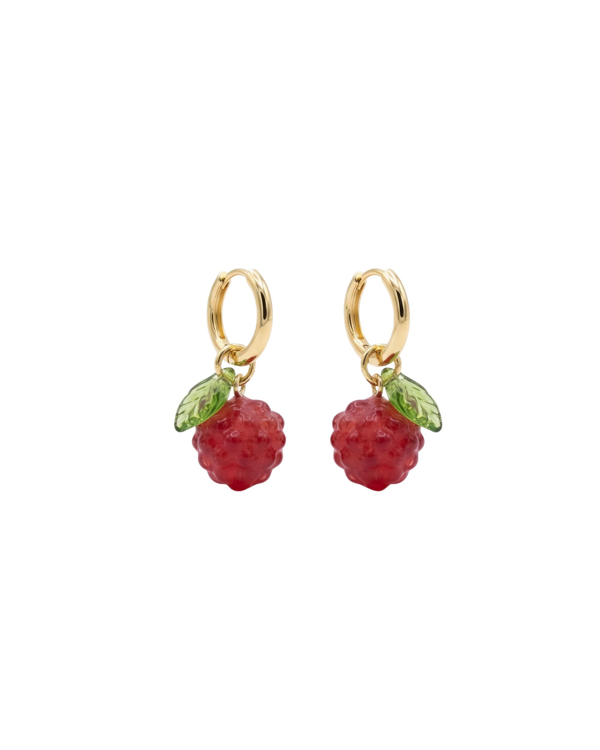 seree - Harvest — Jade Stone Charm Earrings in Raspberry