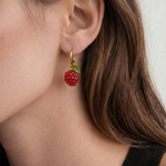seree - Harvest — Jade Stone Charm Earrings in Raspberry