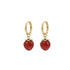 Harvest — Jade Stone Charm Earrings in Strawberry
