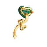 Heart — Green Chalcedony and Freshwater Pearl Brooch