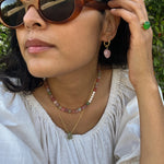 seree - Heart — Jade Stone Charm Earrings