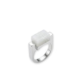 seree Year of the Horse — Hanbai White Jade Stone Saddle Ring