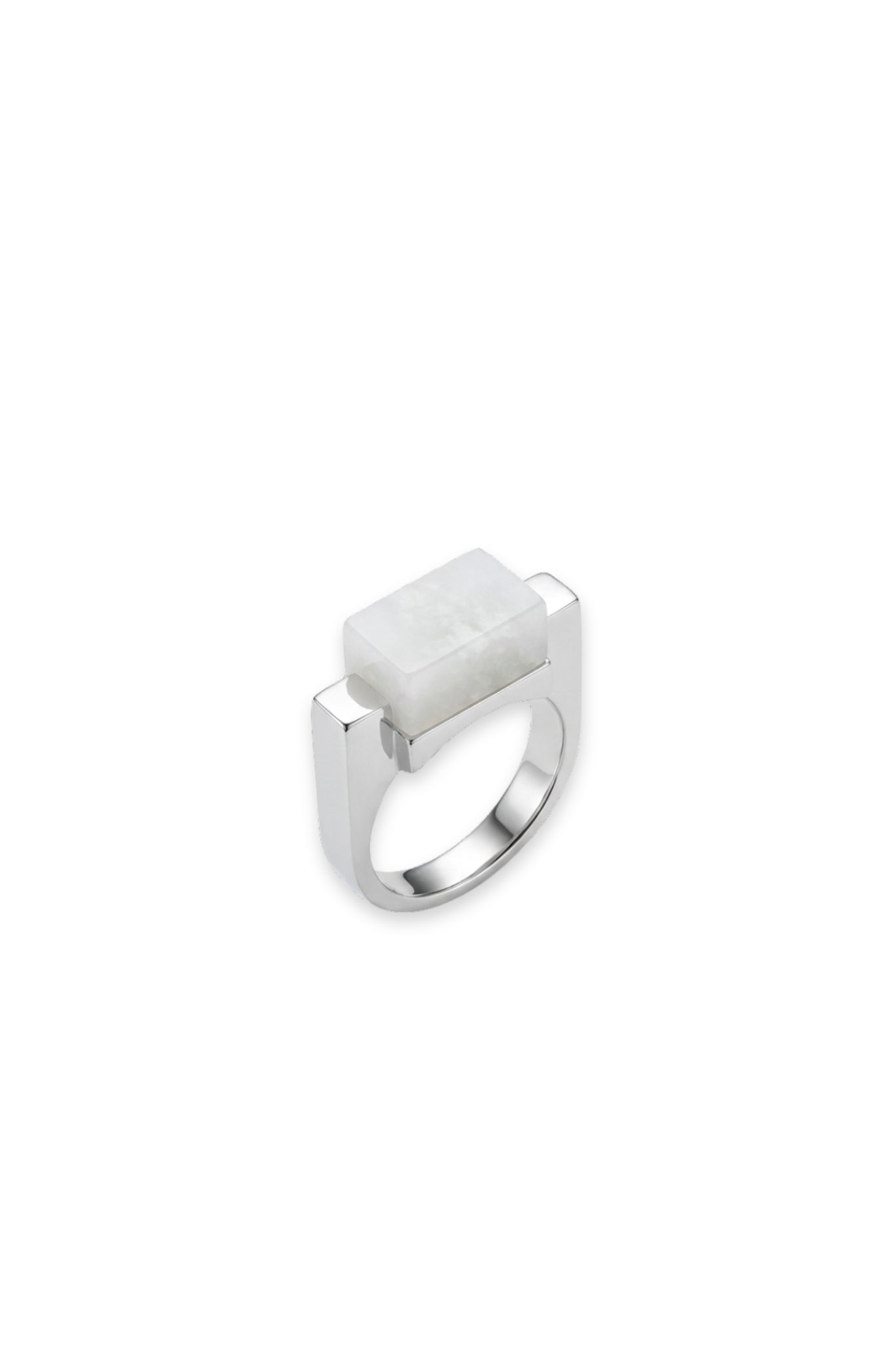 seree Year of the Horse — Hanbai White Jade Stone Saddle Ring