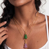 Hulu — Jade Stone Pendant Necklace in Purple