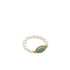 seree - Isa — Jade and Beaded Pearl Stretch Ring