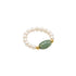 seree - Isa — Jade and Beaded Pearl Stretch Ring