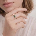 seree - Isa — Jade and Beaded Pearl Stretch Ring