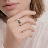 seree - Isa — Jade and Beaded Pearl Stretch Ring