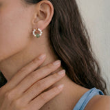 Isa — Beaded Pearl Jade Hoop Earrings