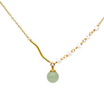 seree - Isla — Green Jade and Freshwater Pearl Necklace
