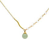 seree - Isla — Green Jade and Freshwater Pearl Necklace