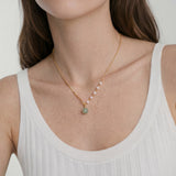 Isla — Green Jade and Freshwater Pearl Necklace