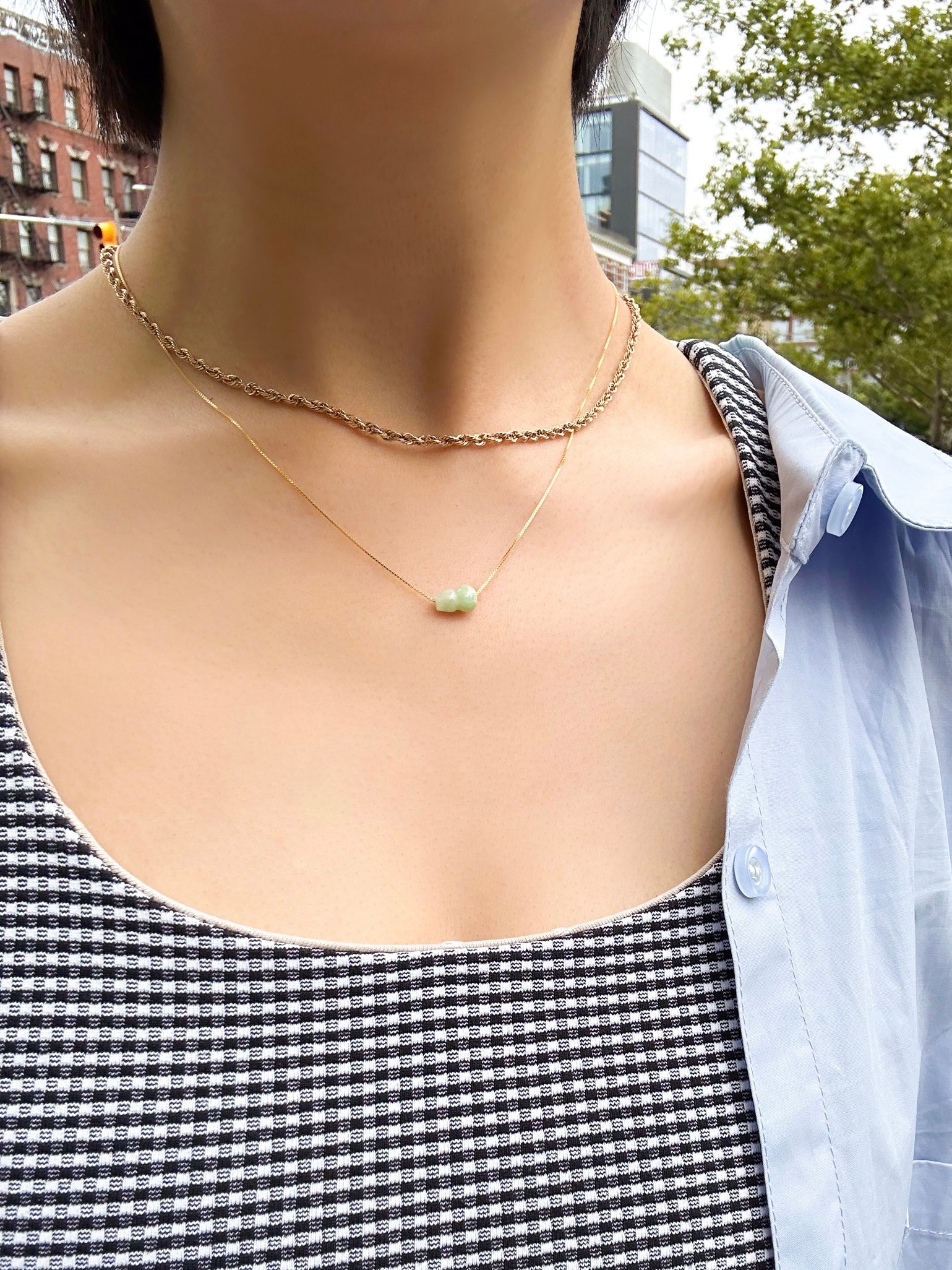 Tiny jade pendant discount