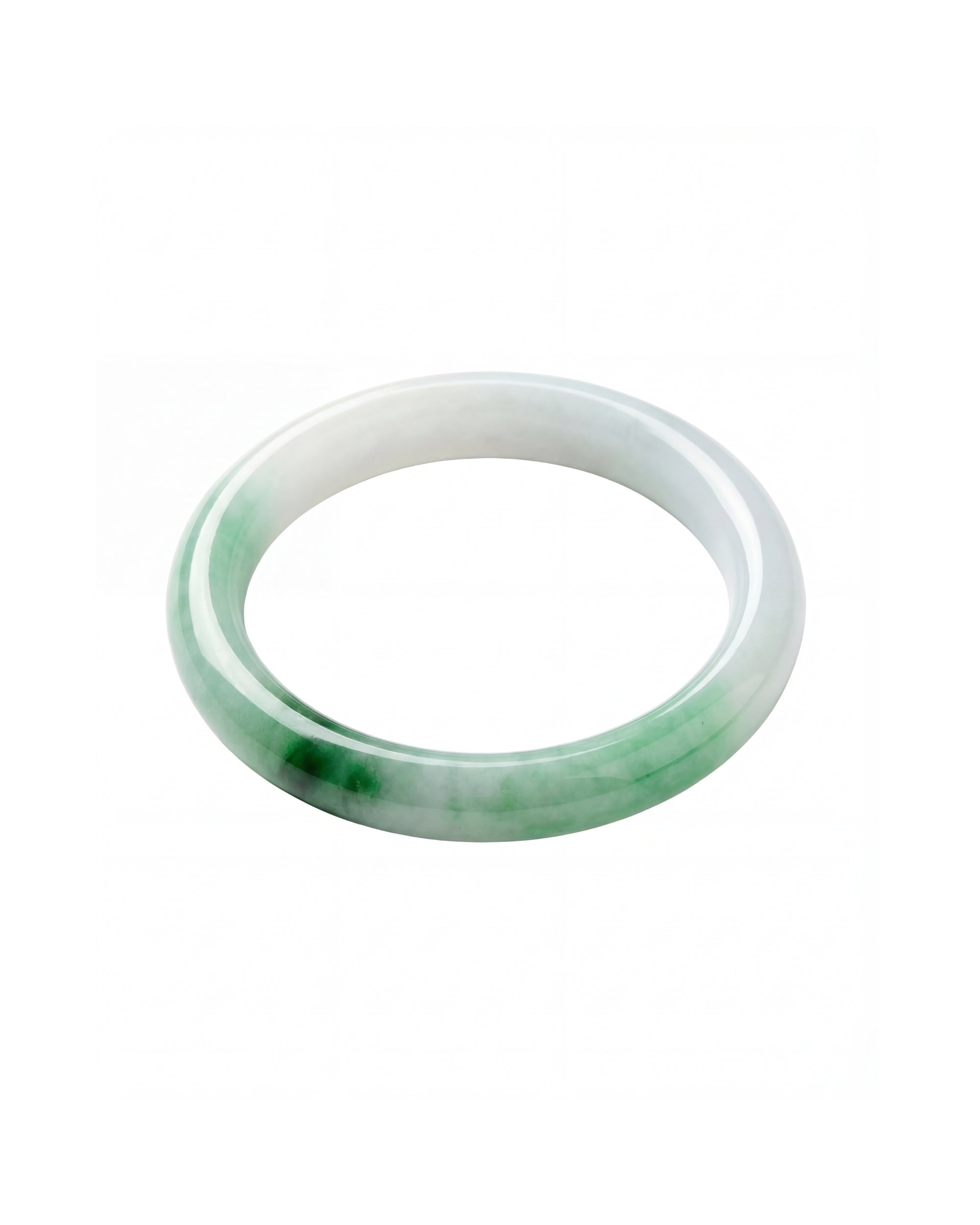 seree - Koi — Mottled Round Jade Stone Bangle