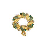 Laurel Wreath — Green Jade Brooch