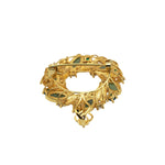 Laurel Wreath — Green Jade Brooch