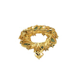 Laurel Wreath — Green Jade Brooch
