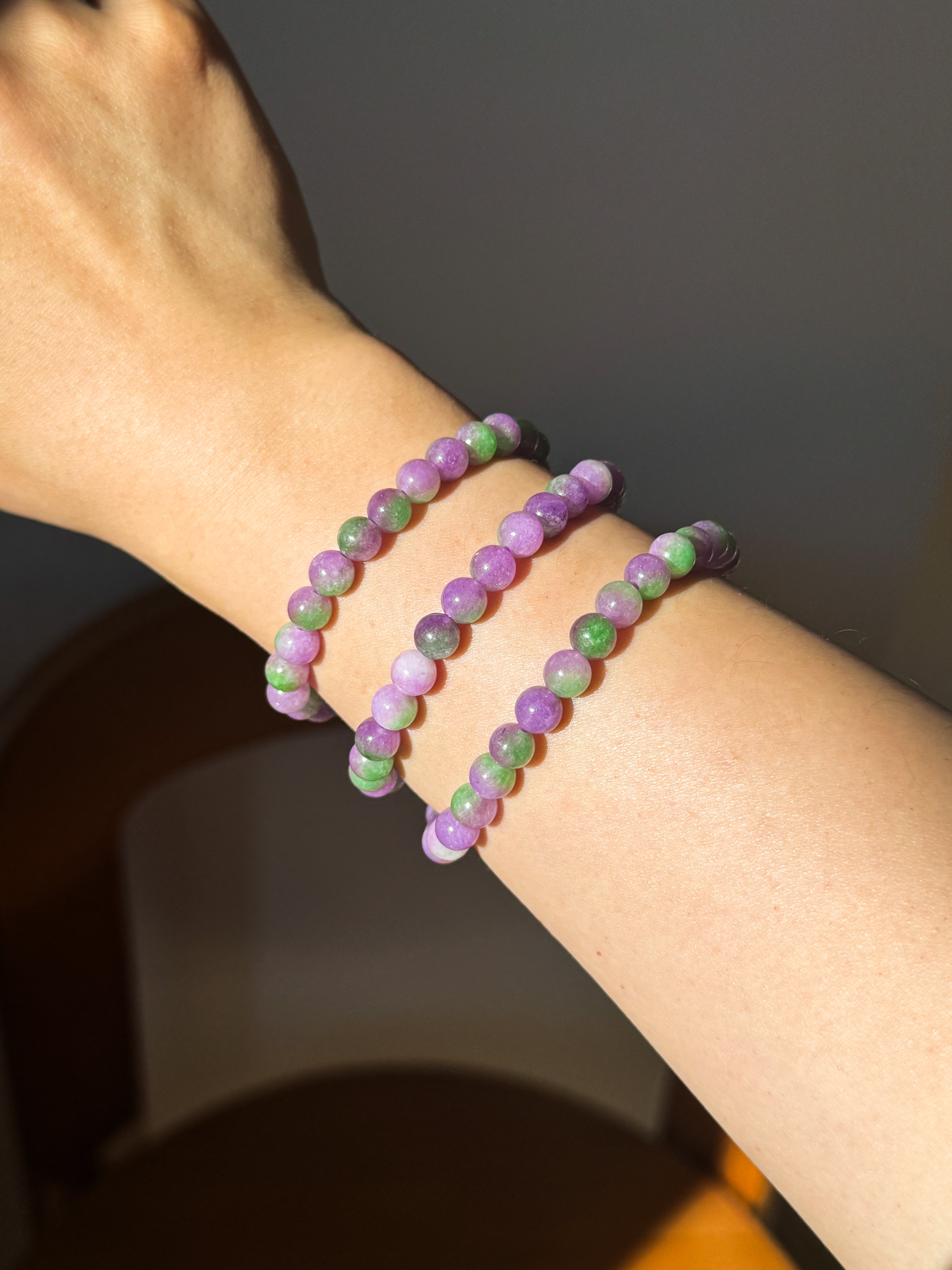 Lavender Field — Beaded Jade Necklace
