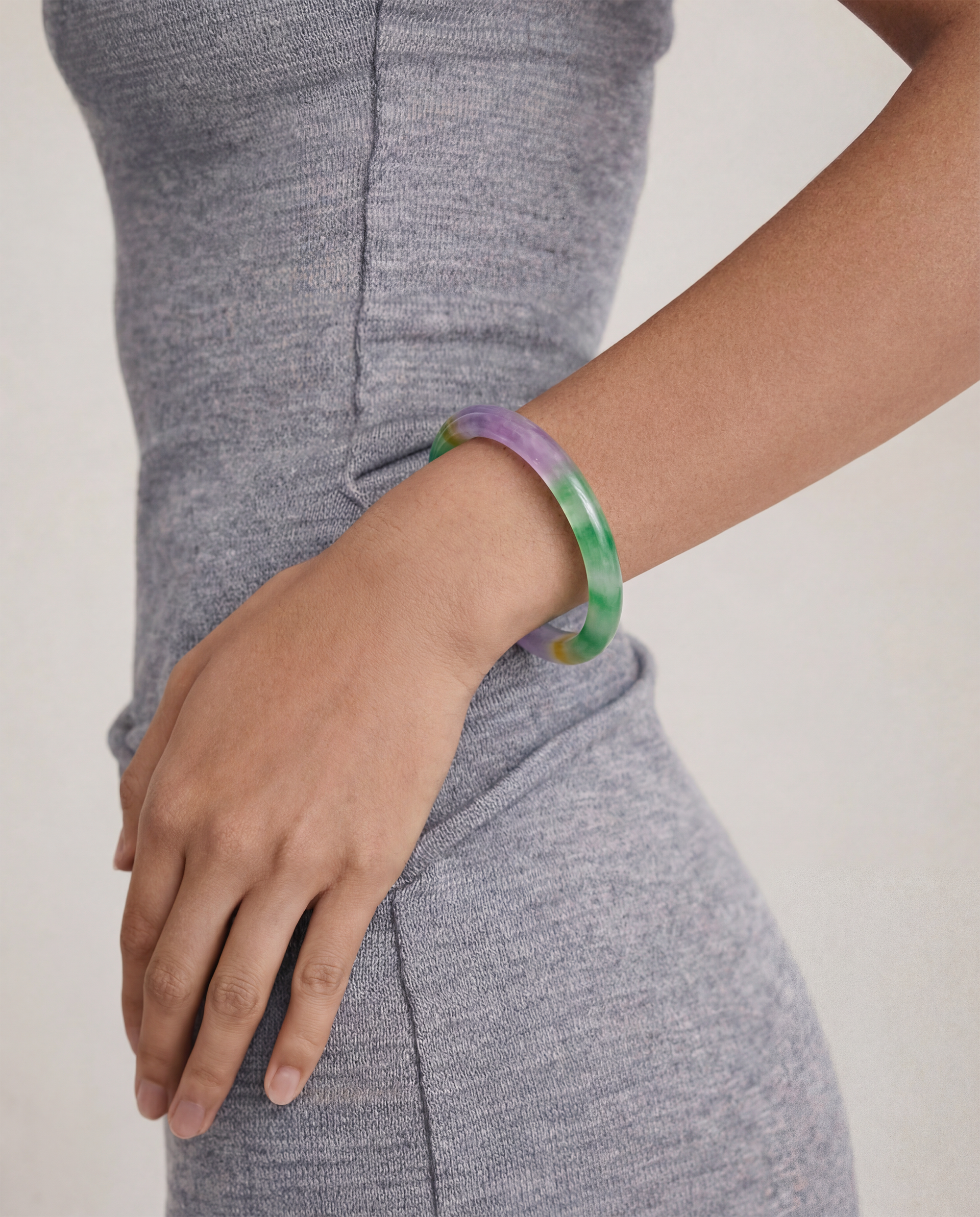 seree - Lavender Field — Multicolor Jade Stone Bangle