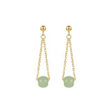 seree - Zodiac collection | Libra — Skinny gold chain jade earrings
