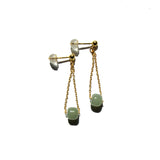 seree - Zodiac collection | Libra — Skinny gold chain jade earrings