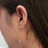 seree - Zodiac collection | Libra — Skinny gold chain jade earrings