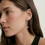 Zodiac collection | Libra — Skinny gold chain jade earrings