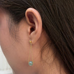 seree - Zodiac collection | Libra — Skinny gold chain jade earrings