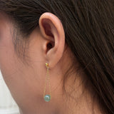 seree - Zodiac collection | Libra — Skinny gold chain jade earrings
