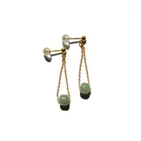 seree - Zodiac collection | Libra — Skinny gold chain jade earrings
