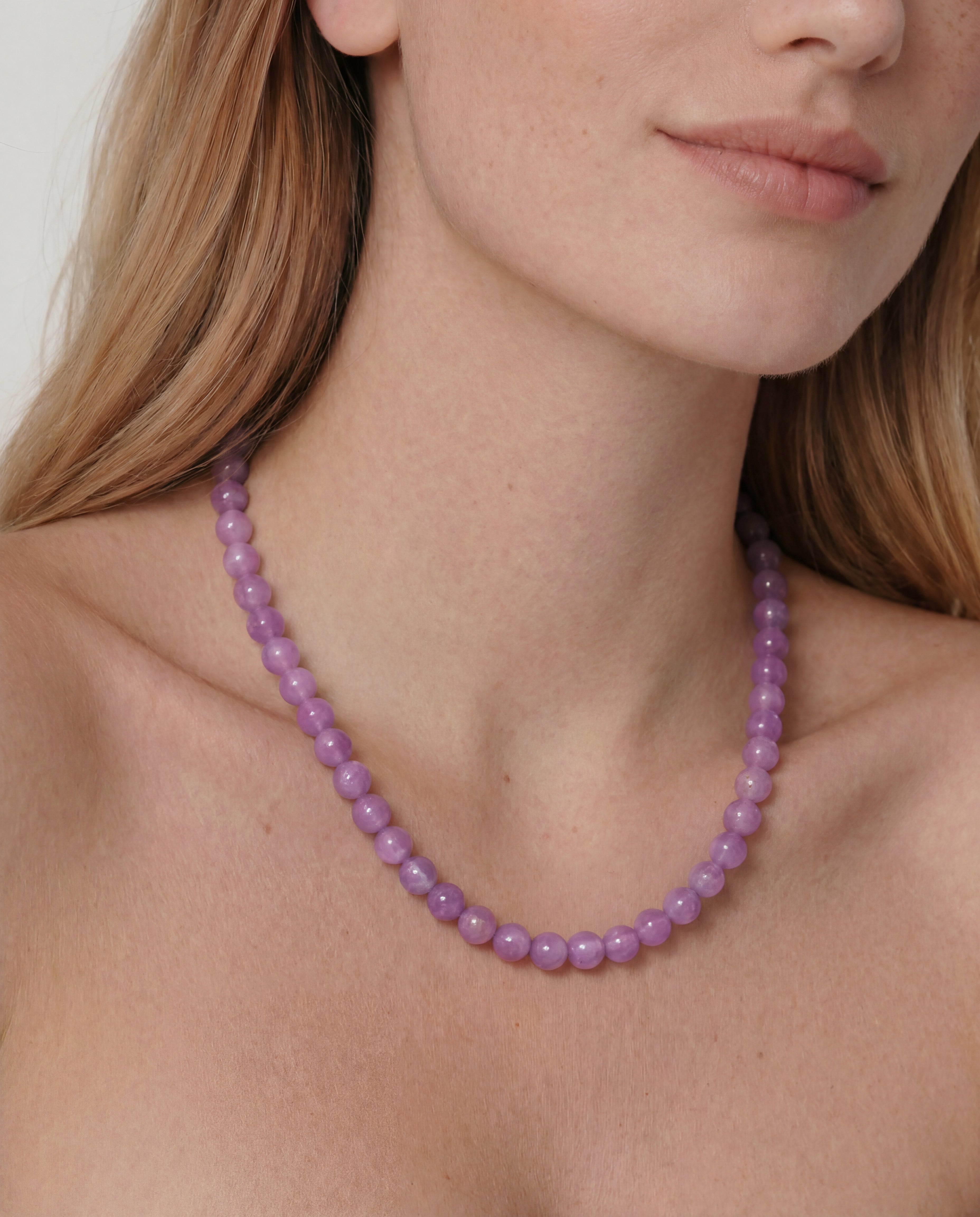 seree - Lilac — Purple Jade Beaded Necklace