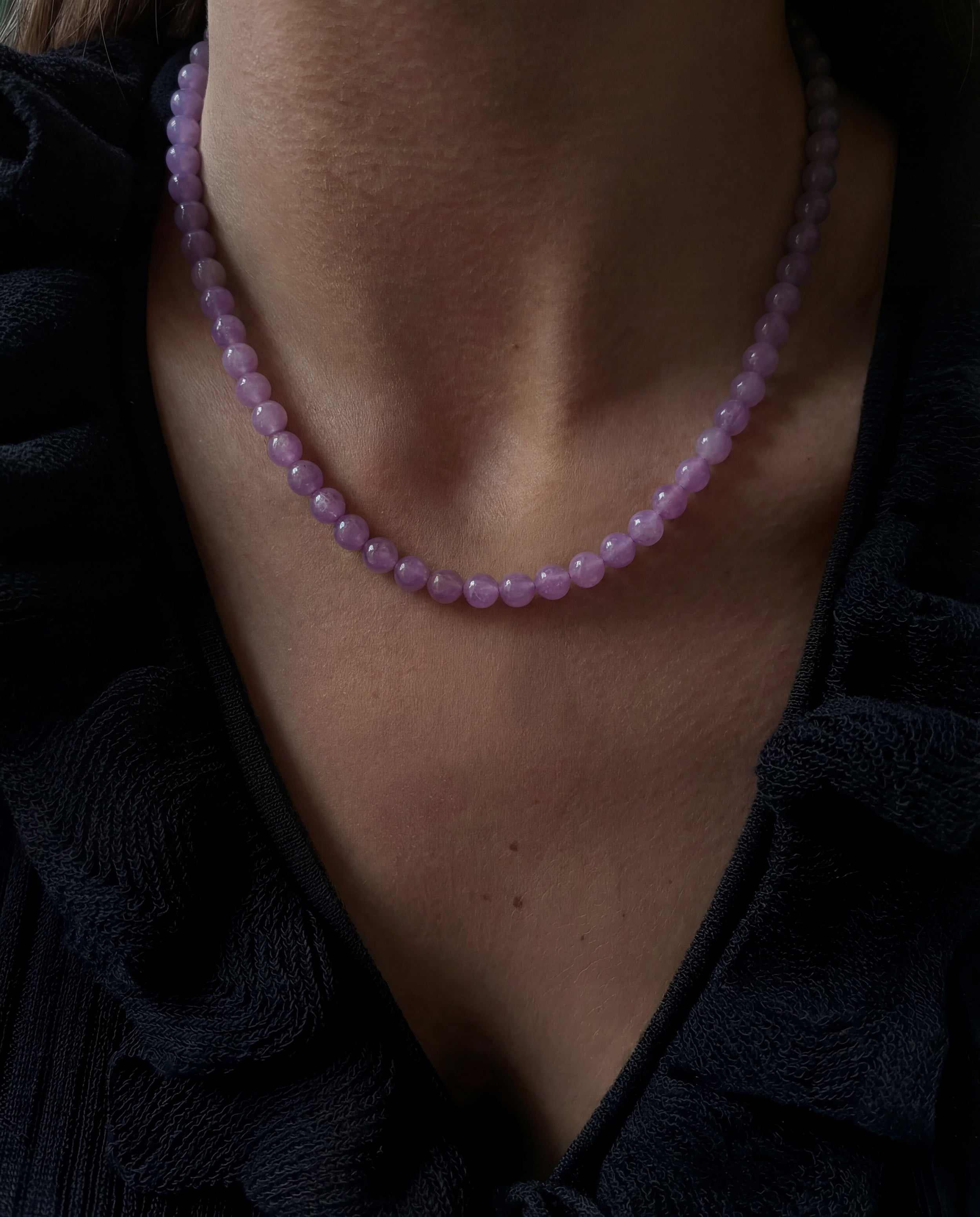 seree - Lilac — Purple Jade Beaded Necklace