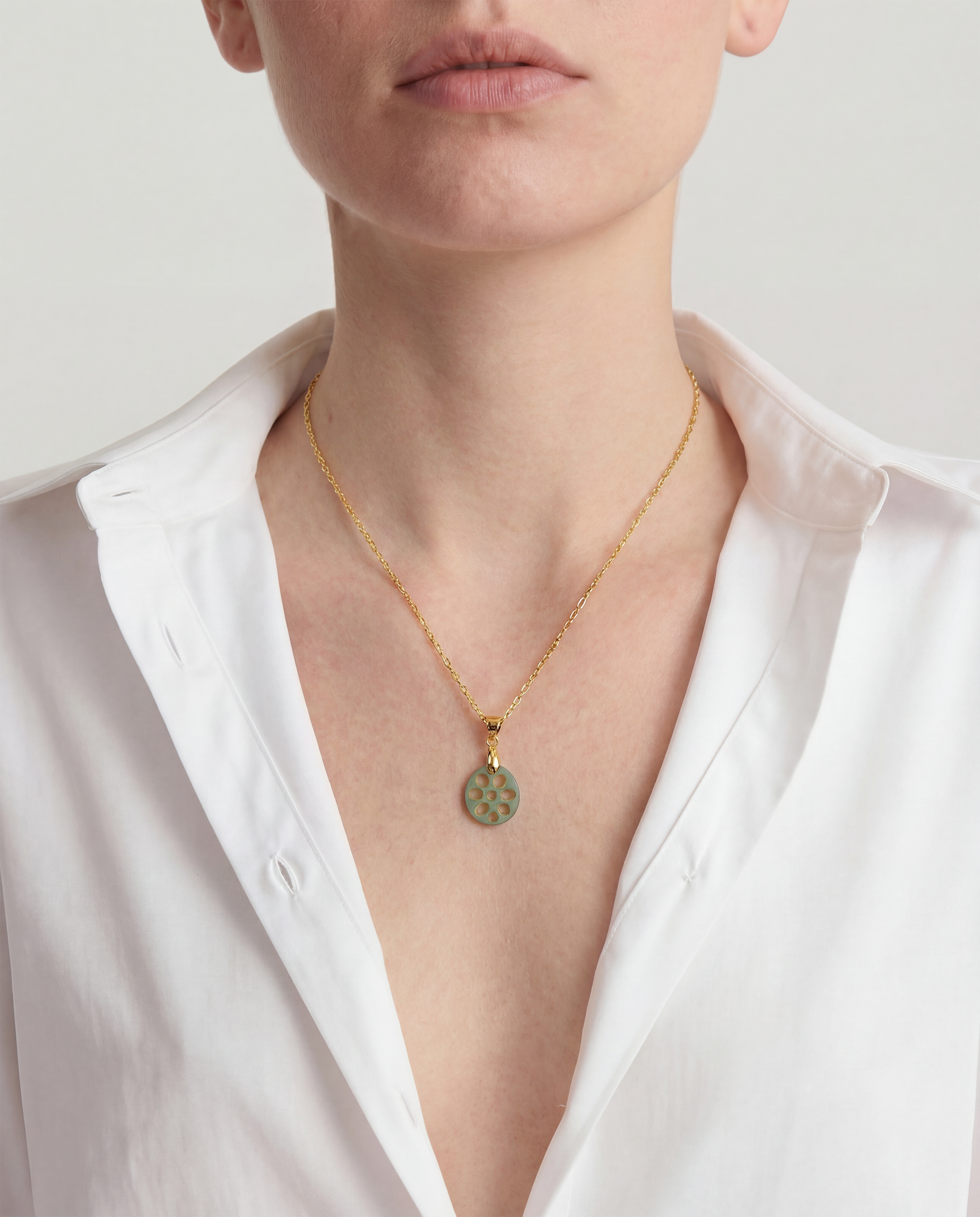 seree Lotus Root Jade Pendant Necklace