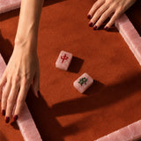 Lucky Pair Rose Quartz Mahjong Tiles