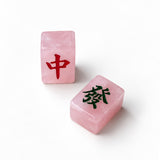 Lucky Pair Rose Quartz Mahjong Tiles