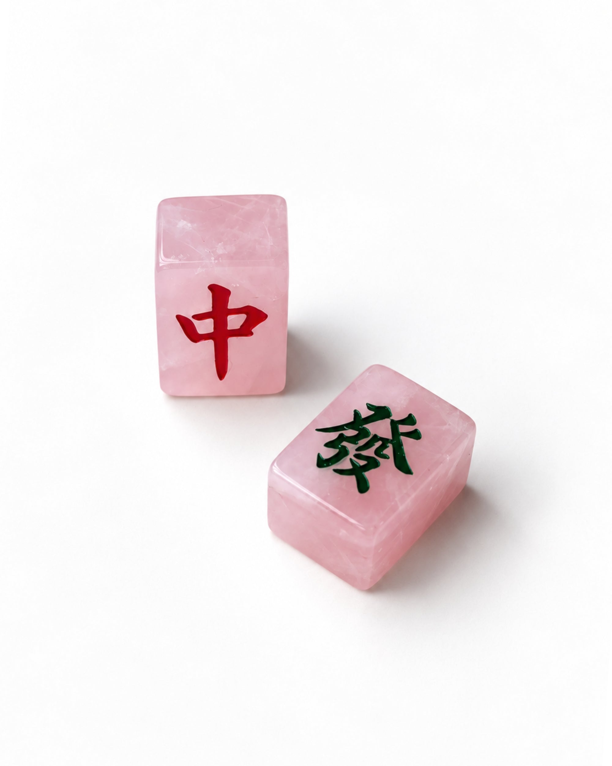 seree lucky pair rose quartz mahjong tokens 5