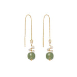 seree - Madeleine — Jade and Freshwater Pearl Drop Earrings