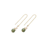 seree - Madeleine — Jade and Freshwater Pearl Drop Earrings