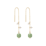 Madeleine — Jade and Freshwater Pearl Drop Earrings