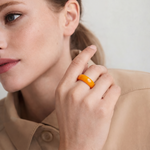 seree - Mandarin — Orange Jade Stone Ring