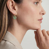 seree - Marlo — Green jade stone hoop earrings