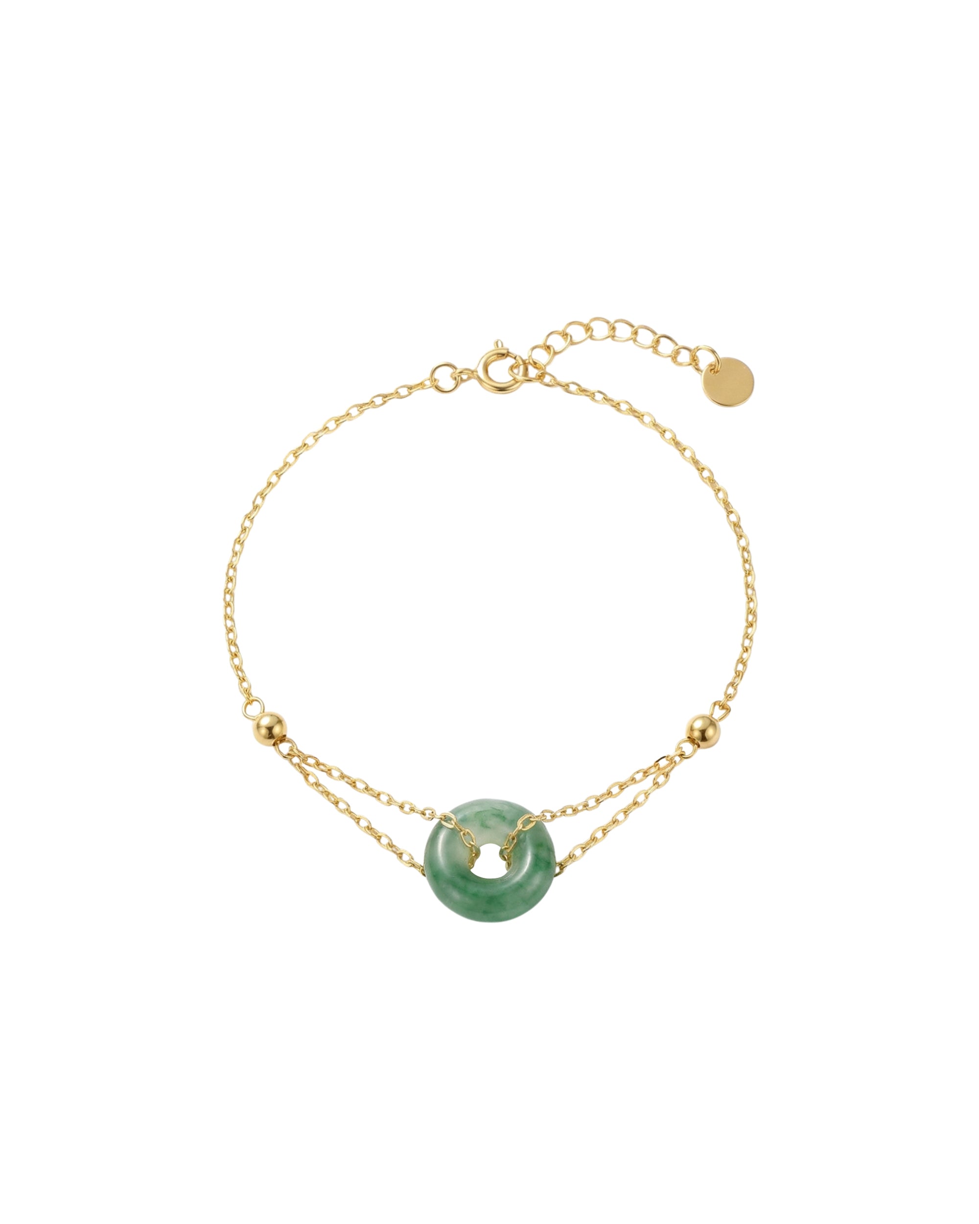 seree - Marlo — Green Jade Gold Bracelet